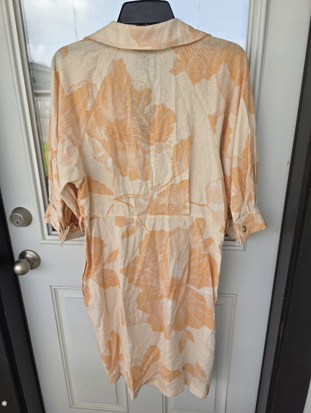 NWT Donna Karan New York Linen Blend Floral Shirt Dress Midi Siz 10 $199 No Belt - Picture 10 of 11
